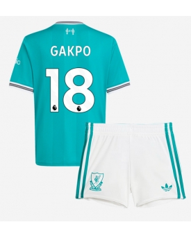 Billige Fotballdrakt Liverpool Cody Gakpo #18 Replika Tredjedraktsett Barn 2025-26 Kortermet (med bukser)